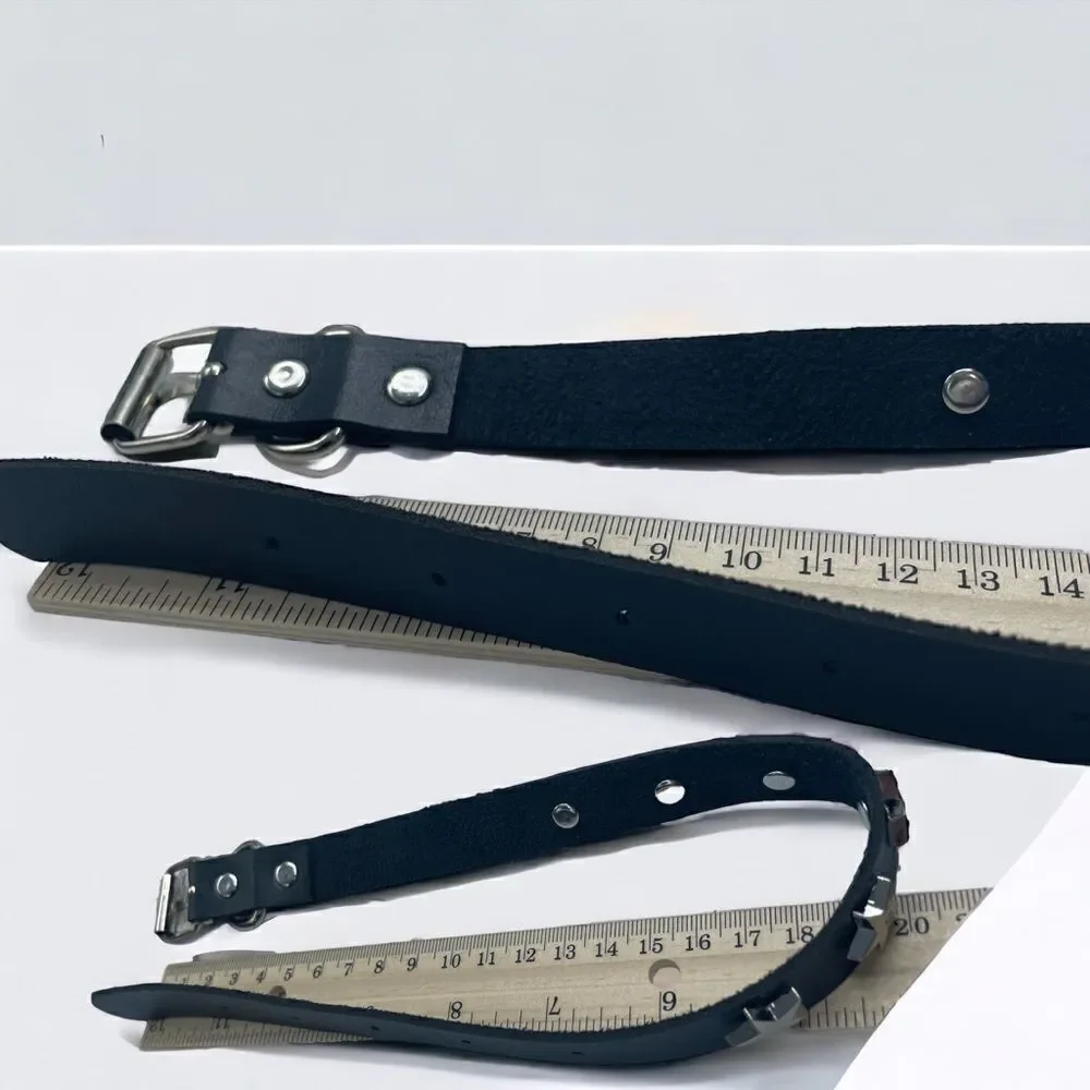 Star-studded Leather Choker Necklace l Buckle l Buttery soft PU leather l New - Picture 6 of 9